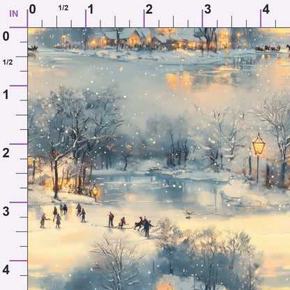 Lamplight Snowfall Pattern 17 Minky Fabric