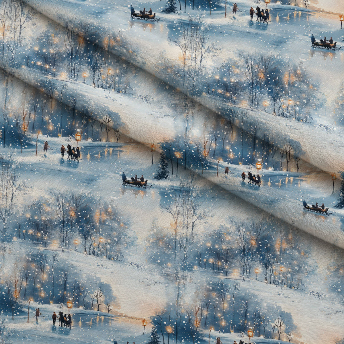 Lamplight Snowfall Pattern 18 Minky Fabric