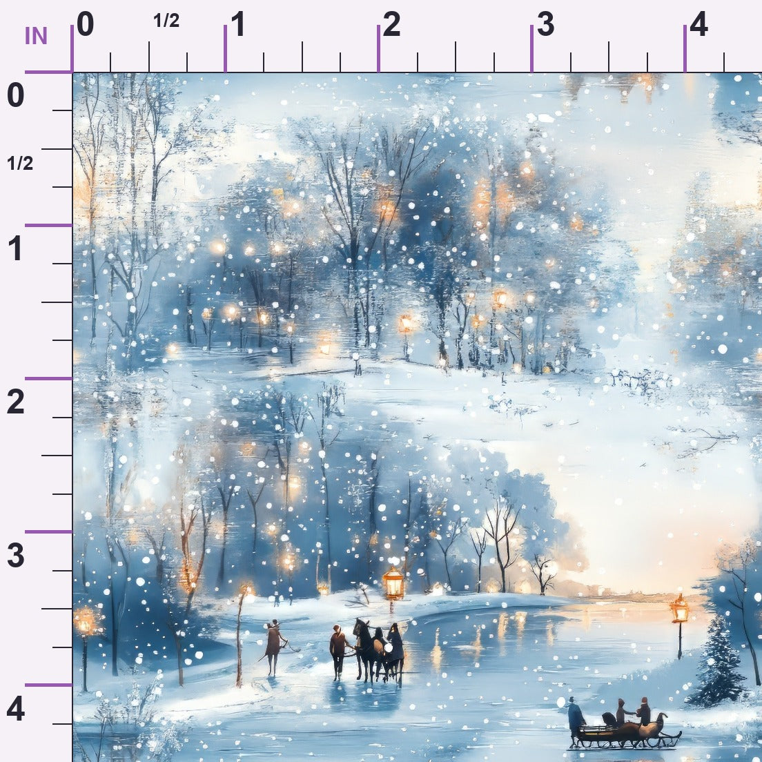 Lamplight Snowfall Pattern 18 Minky Fabric