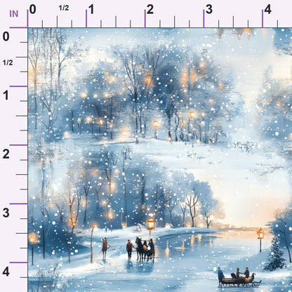 Lamplight Snowfall Pattern 18 Minky Fabric
