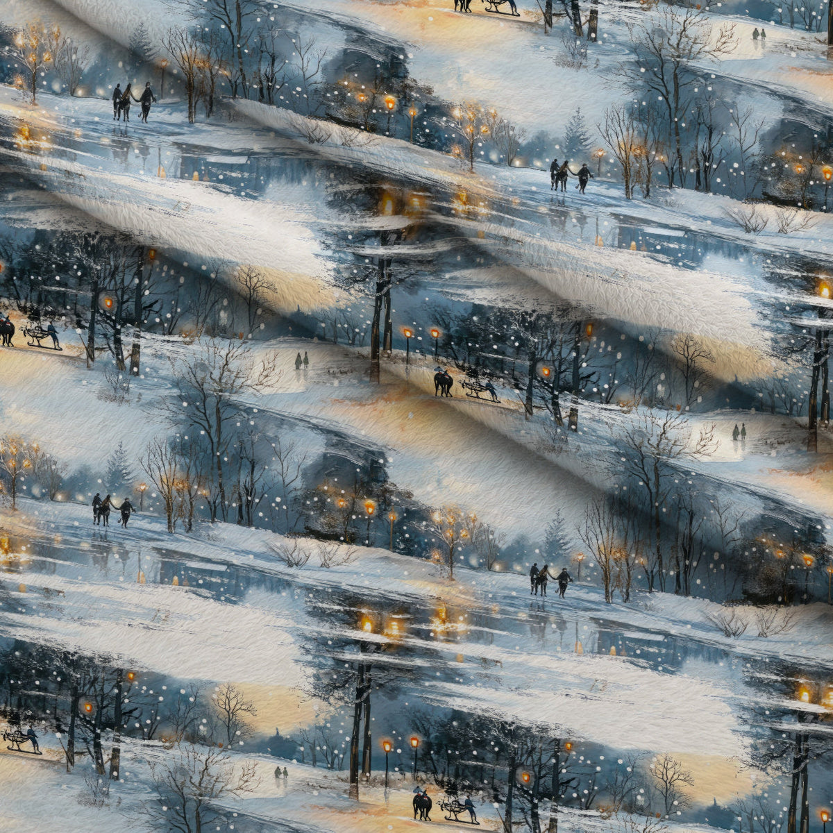 Lamplight Snowfall Pattern 19 Minky Fabric