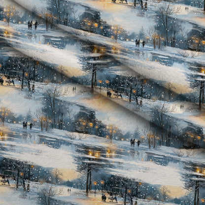 Lamplight Snowfall Pattern 19 Minky Fabric
