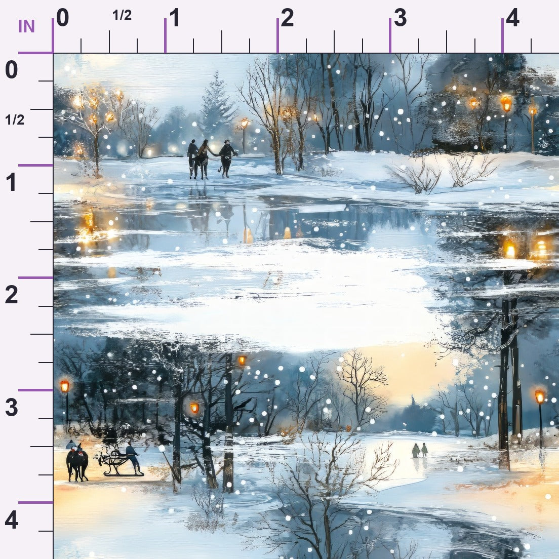 Lamplight Snowfall Pattern 19 Minky Fabric
