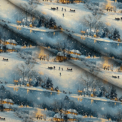 Lamplight Snowfall Pattern 2 Minky Fabric