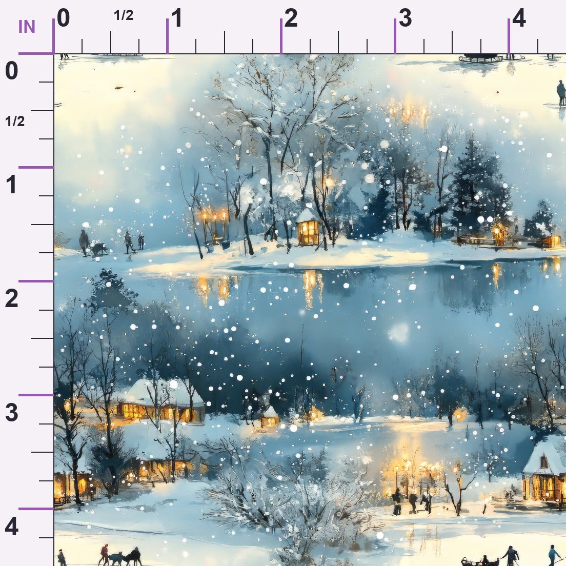 Lamplight Snowfall Pattern 2 Minky Fabric