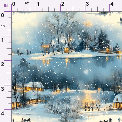 Lamplight Snowfall Pattern 2 Minky Fabric