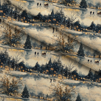 Lamplight Snowfall Pattern 5 Minky Fabric
