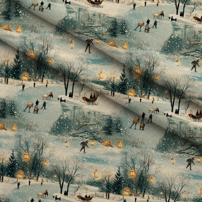 Lamplight Snowfall Pattern 6 Minky Fabric