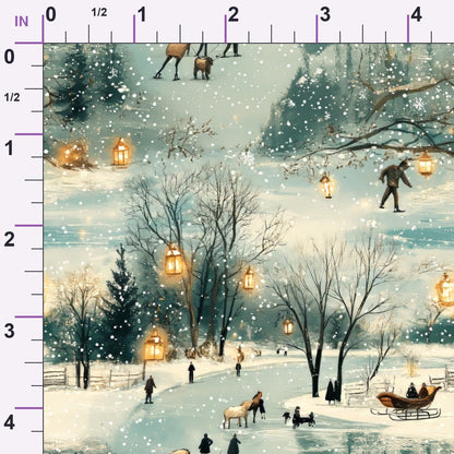 Lamplight Snowfall Pattern 6 Minky Fabric