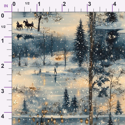 Lamplight Snowfall Pattern 7 Minky Fabric