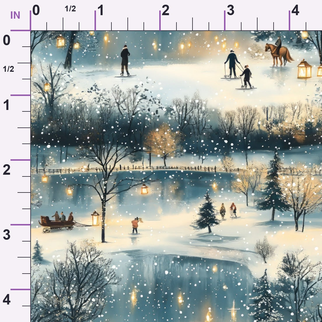 Lamplight Snowfall Pattern 8 Minky Fabric