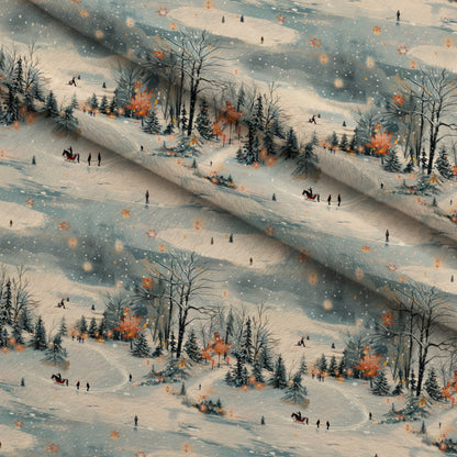 Lamplight Snowfall Pattern 9 Minky Fabric