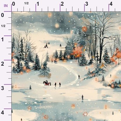 Lamplight Snowfall Pattern 9 Minky Fabric