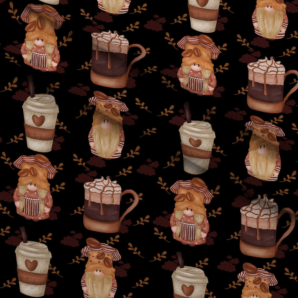 Latte Lane Pattern 2 Minky Fabric