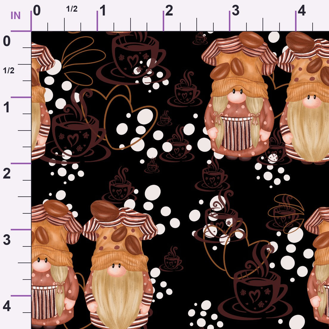 Latte Lane Pattern 4 Minky Fabric