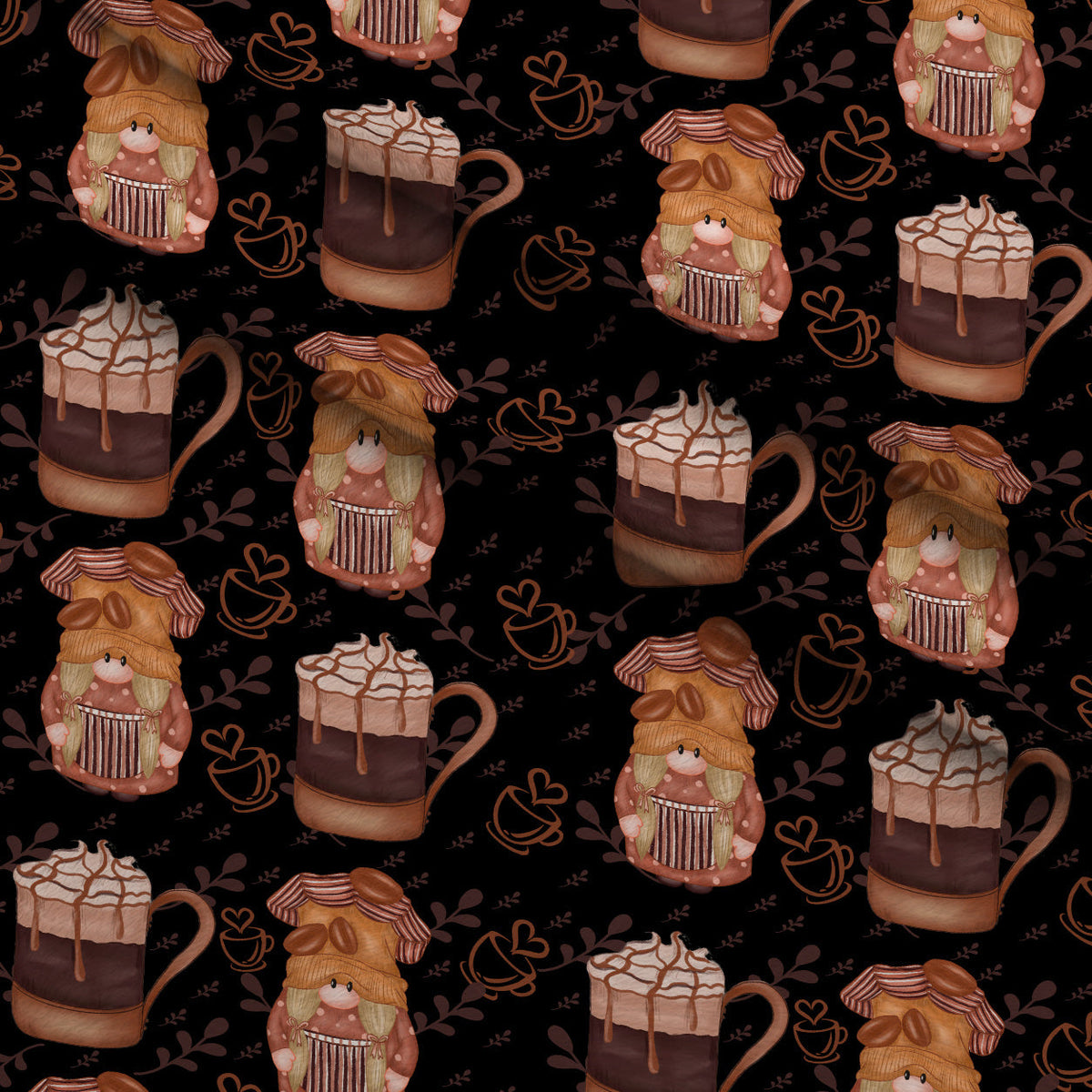 Latte Lane Pattern 6 Minky Fabric