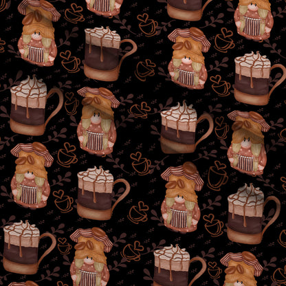 Latte Lane Pattern 6 Minky Fabric