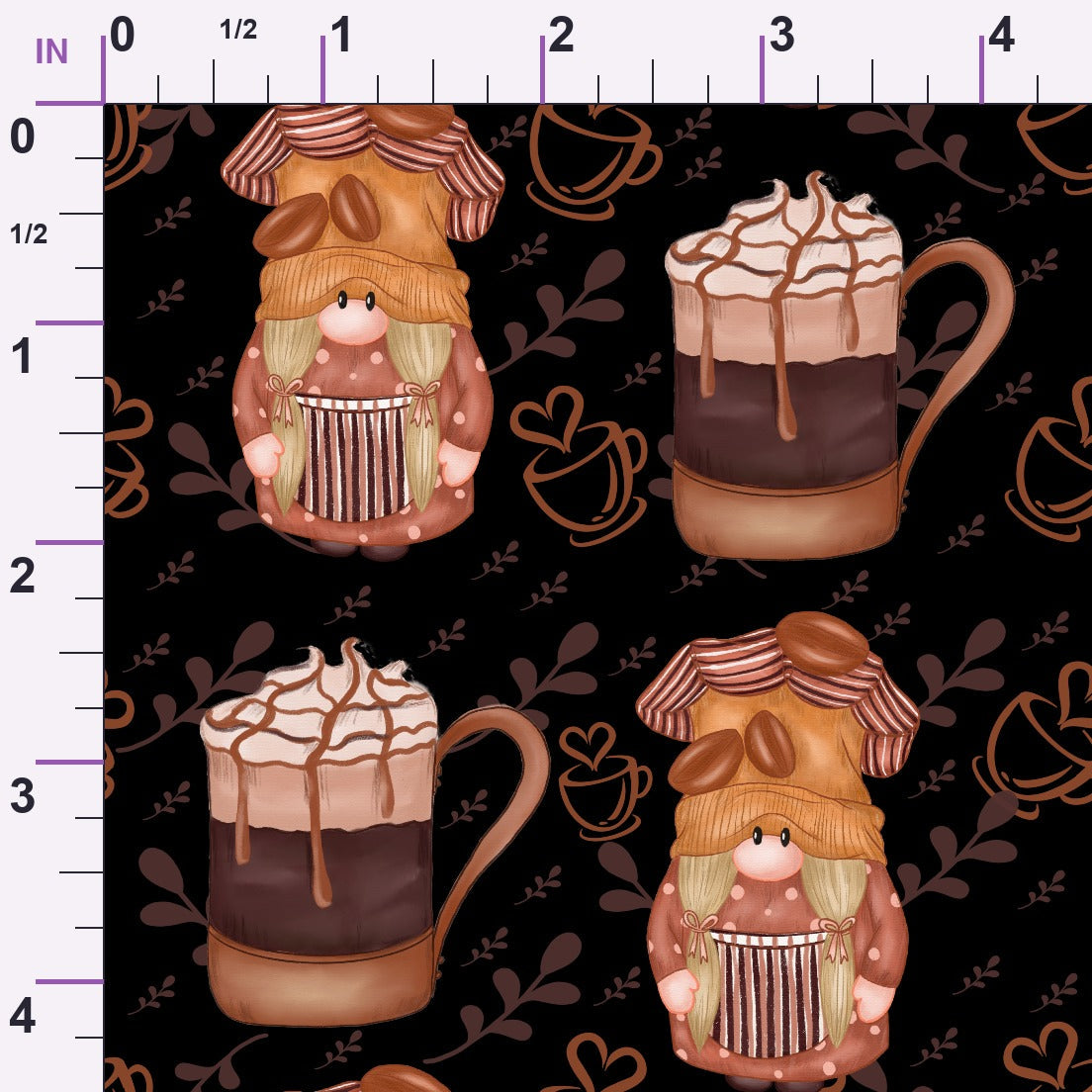 Latte Lane Pattern 6 Minky Fabric