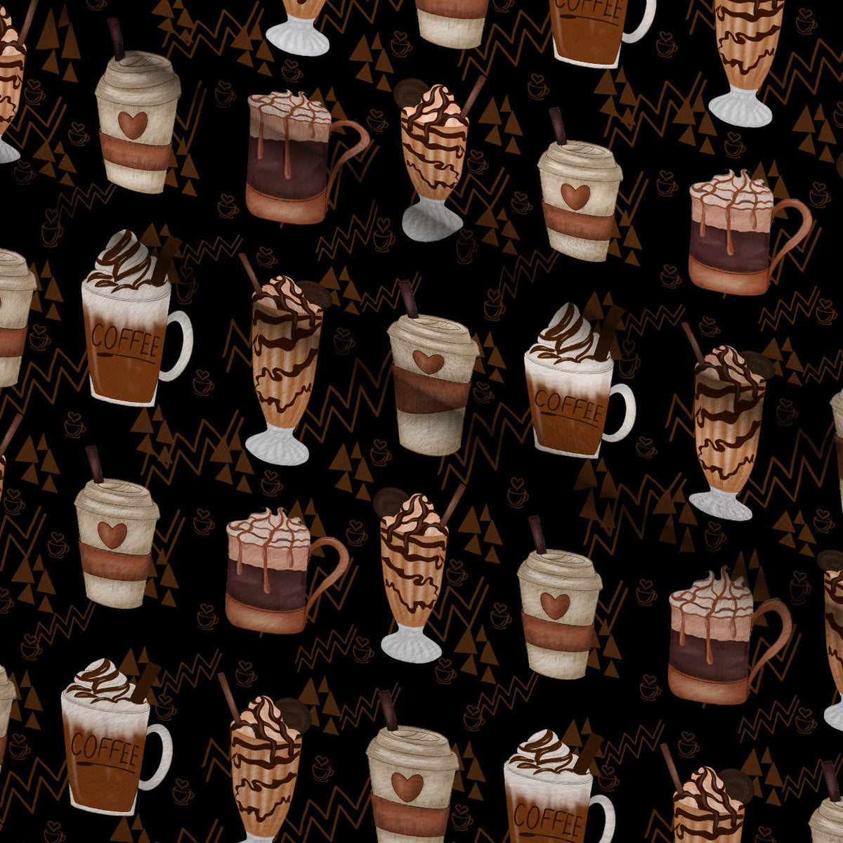 Latte Lane Pattern 7 Minky Fabric