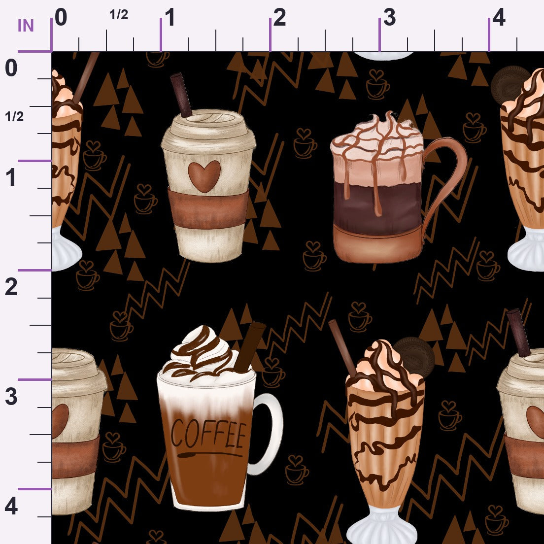 Latte Lane Pattern 7 Minky Fabric