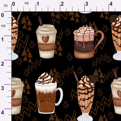 Latte Lane Pattern 7 Minky Fabric