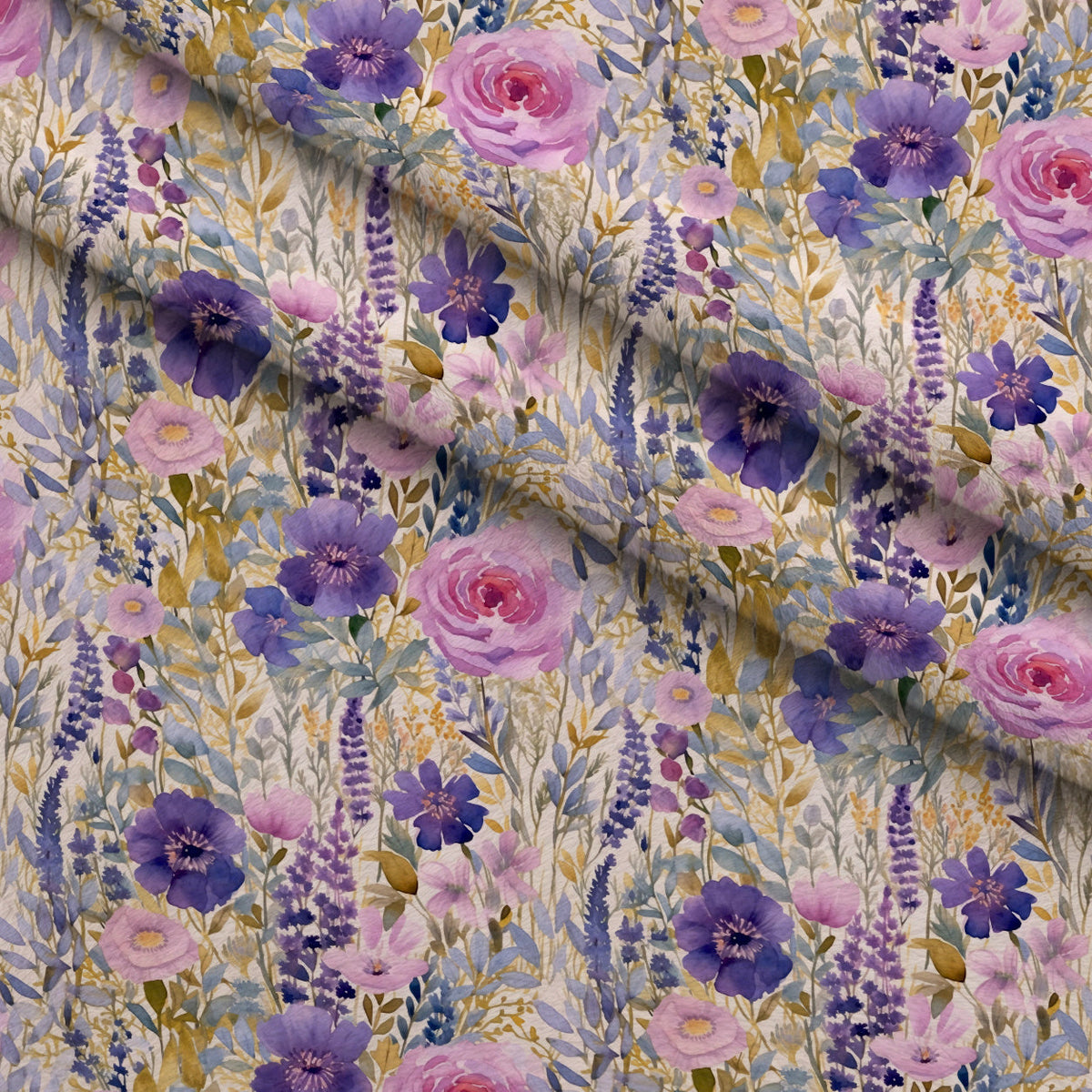 Lavender Meadow Pattern 1 Minky Fabric
