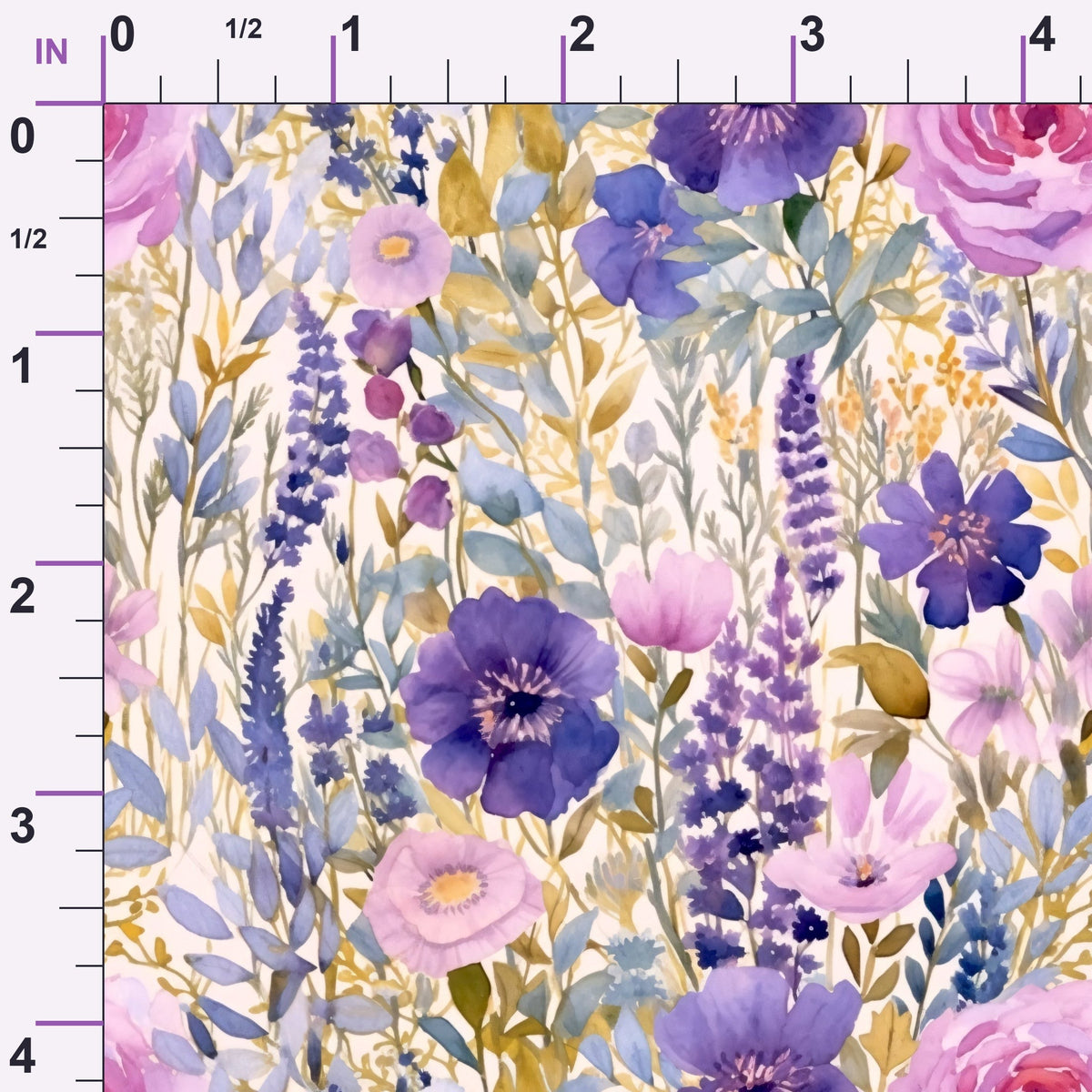 Lavender Meadow Pattern 1 Minky Fabric