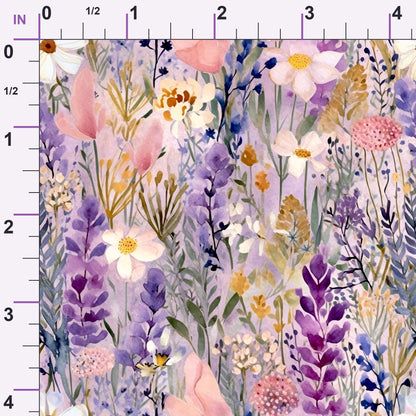 Lavender Meadow Pattern 13 Minky Fabric