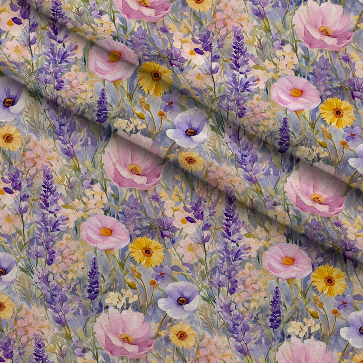Lavender Meadow Pattern 2 Minky Fabric