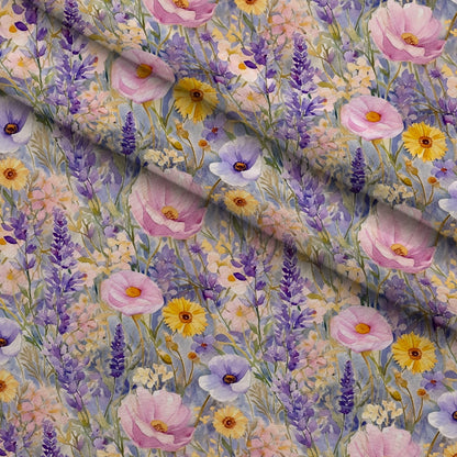 Lavender Meadow Pattern 2 Minky Fabric