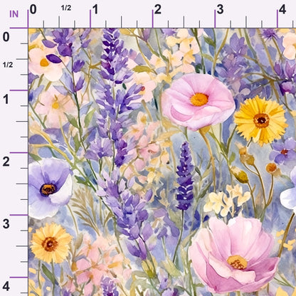 Lavender Meadow Pattern 2 Minky Fabric