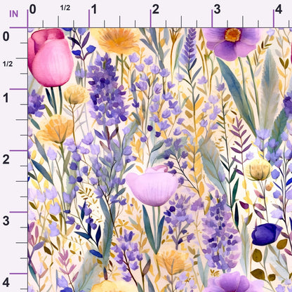 Lavender Meadow Pattern 20 Minky Fabric