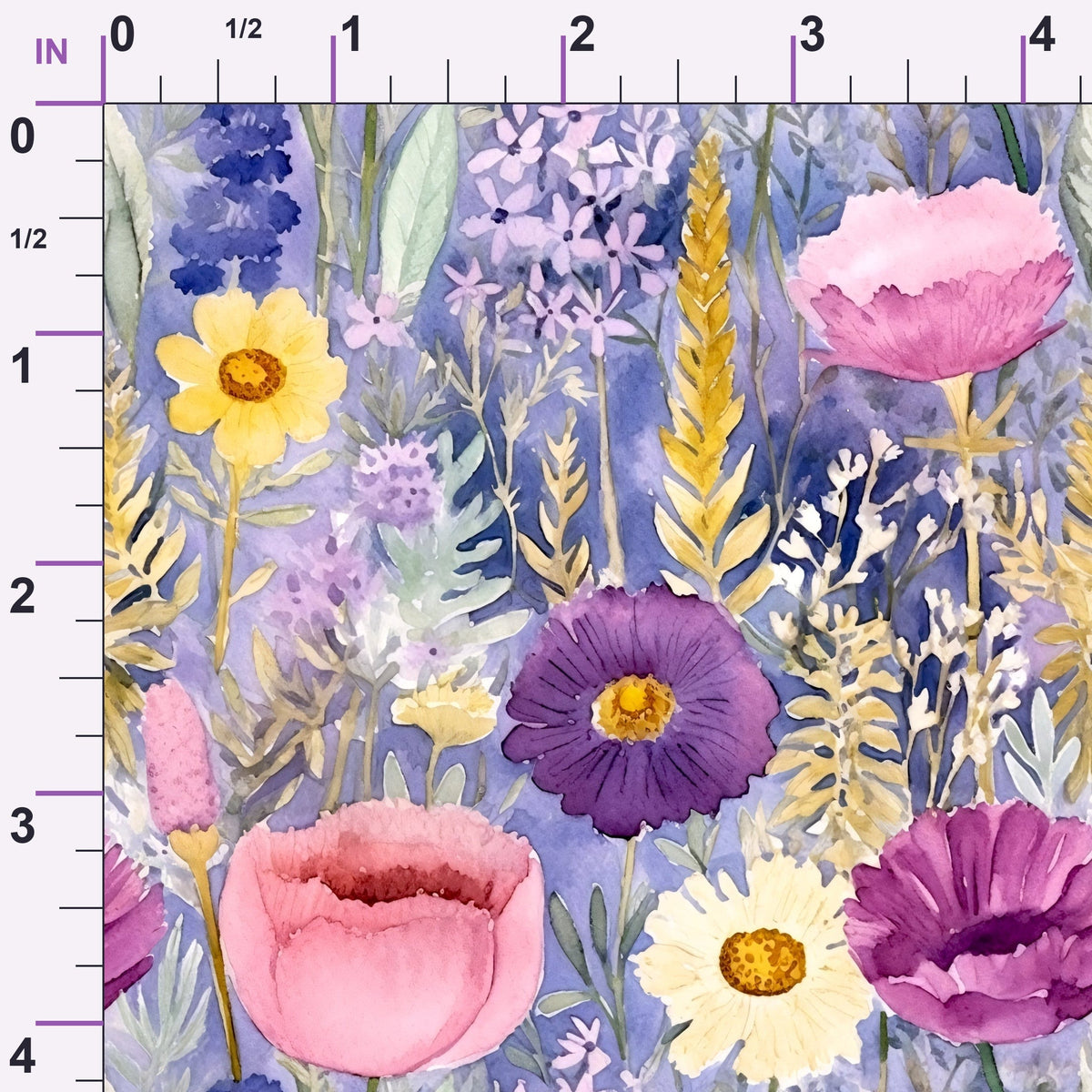 Lavender Meadow Pattern 3 Minky Fabric