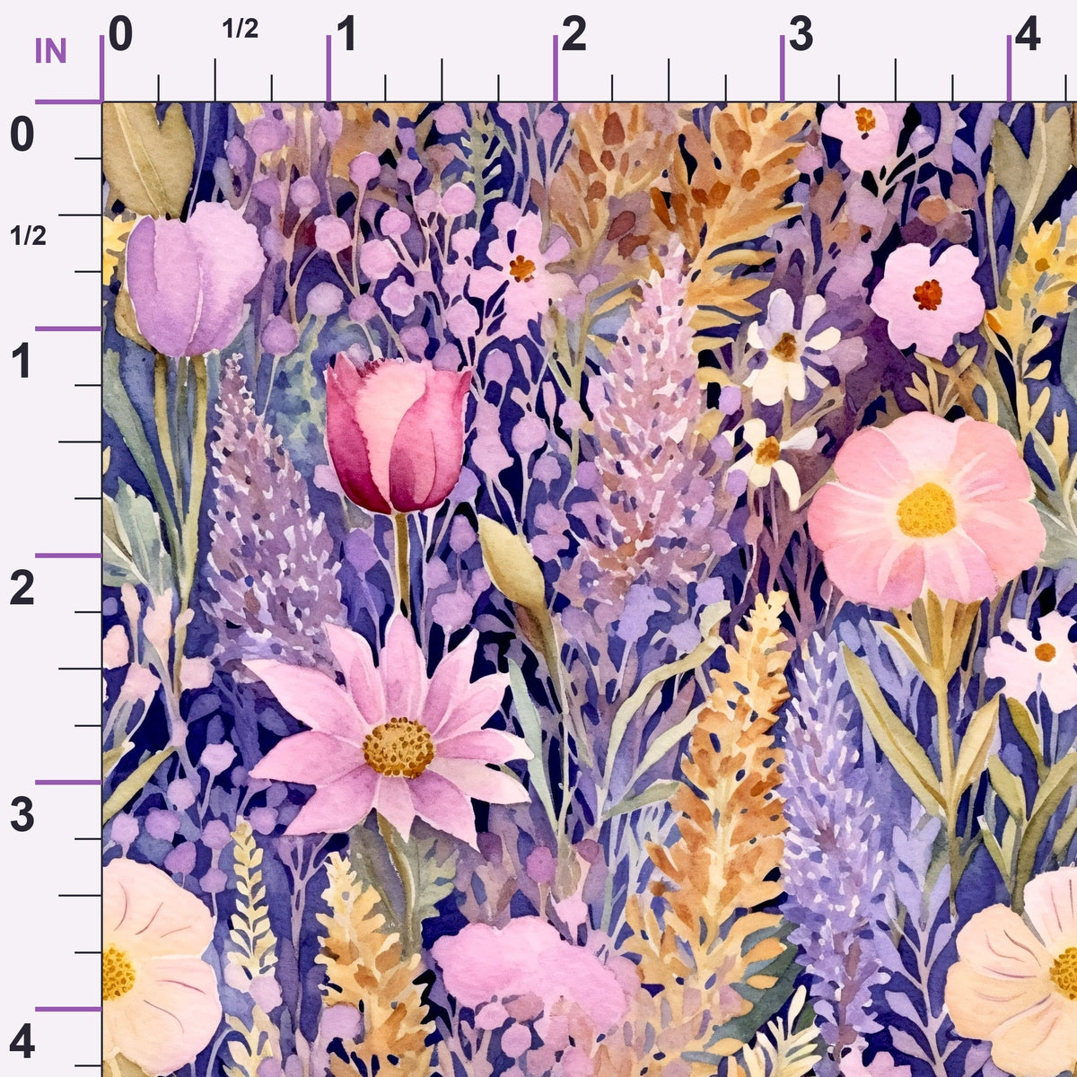 Lavender Meadow Pattern 4 Minky Fabric