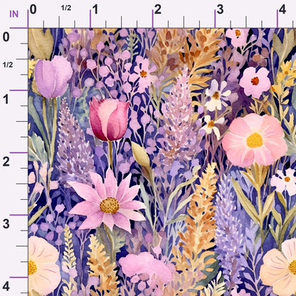 Lavender Meadow Pattern 4 Minky Fabric