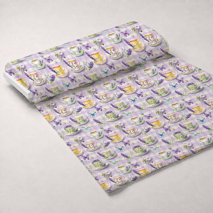 Lavender Teacups Pattern 10 Minky Fabric