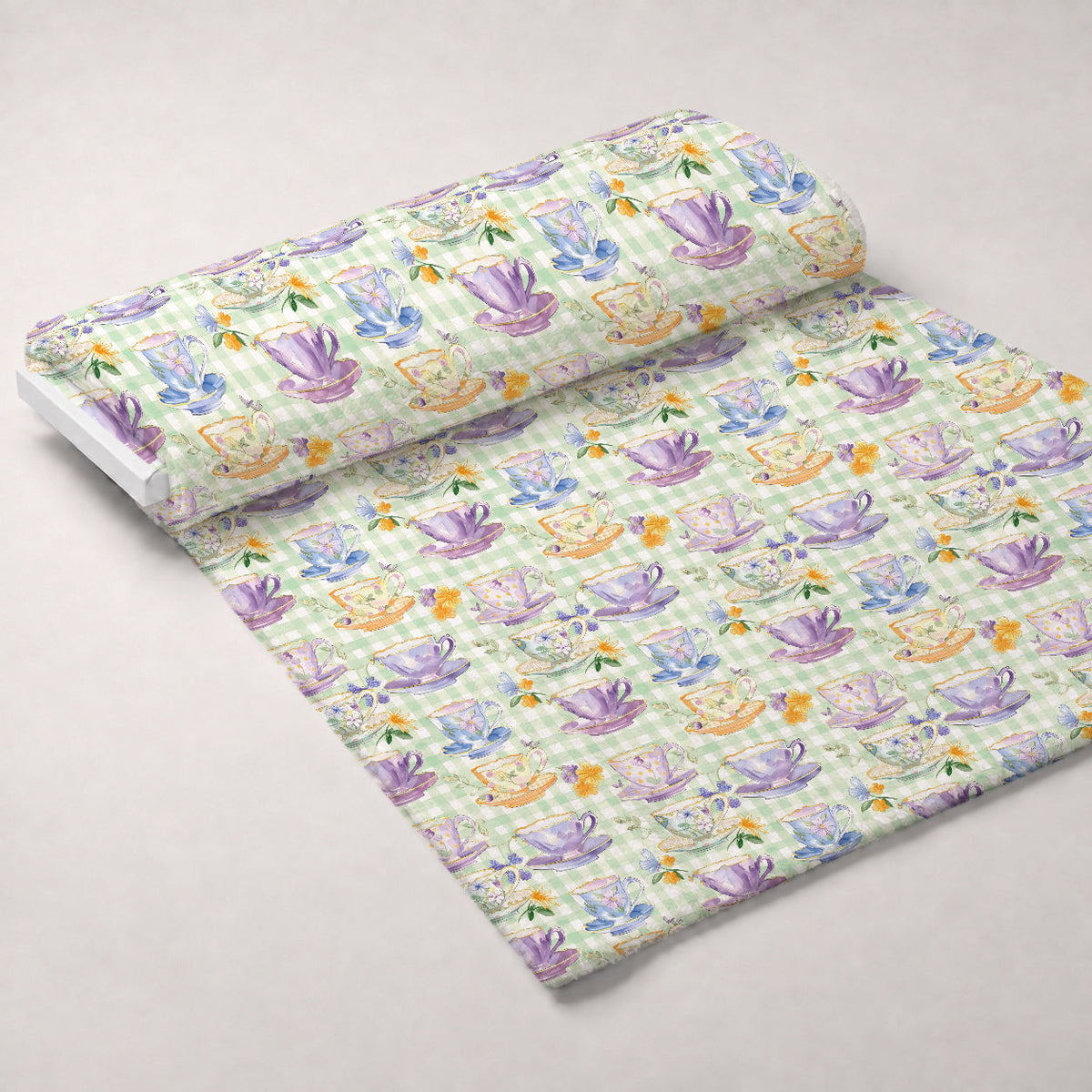 Lavender Teacups Pattern 11 Minky Fabric