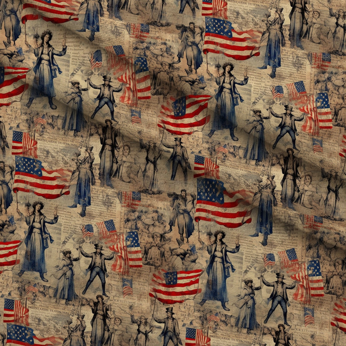 Liberty Gazette Pattern 5 Minky Fabric