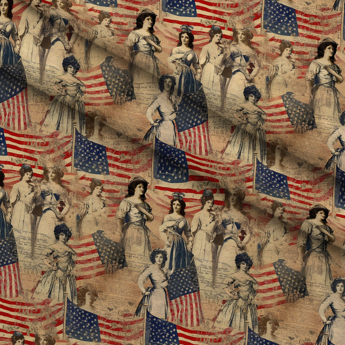 Liberty Gazette Pattern 6 Minky Fabric