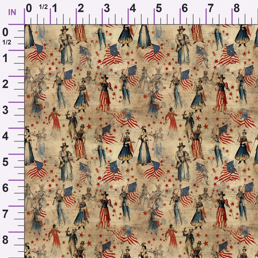 Liberty Gazette Pattern 7 Minky Fabric