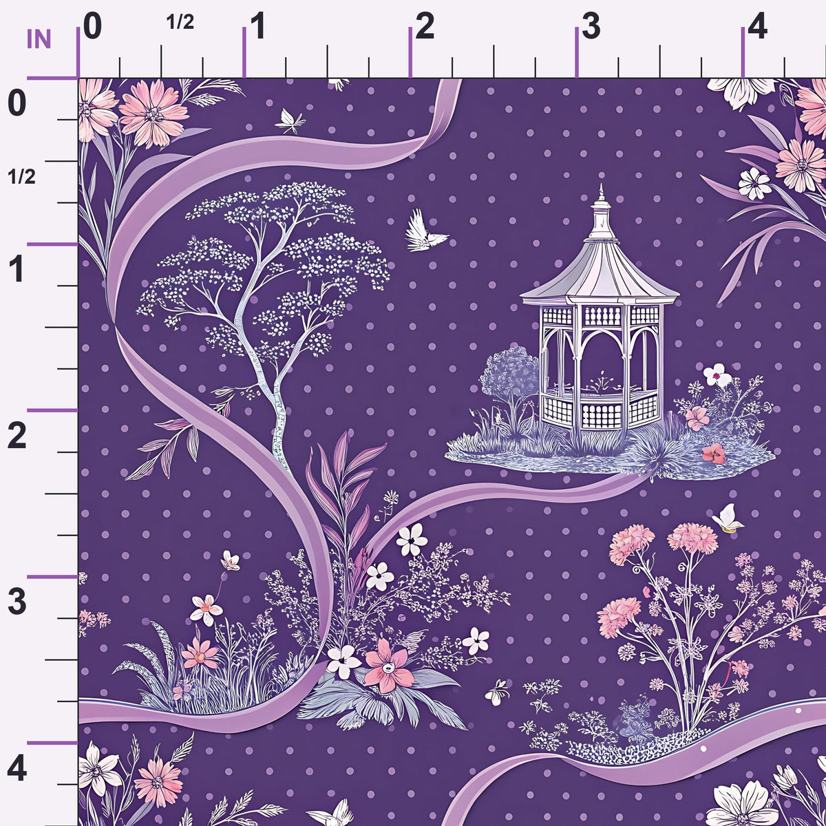 Lilac Ribbon Trellis Pattern 14 Minky Fabric