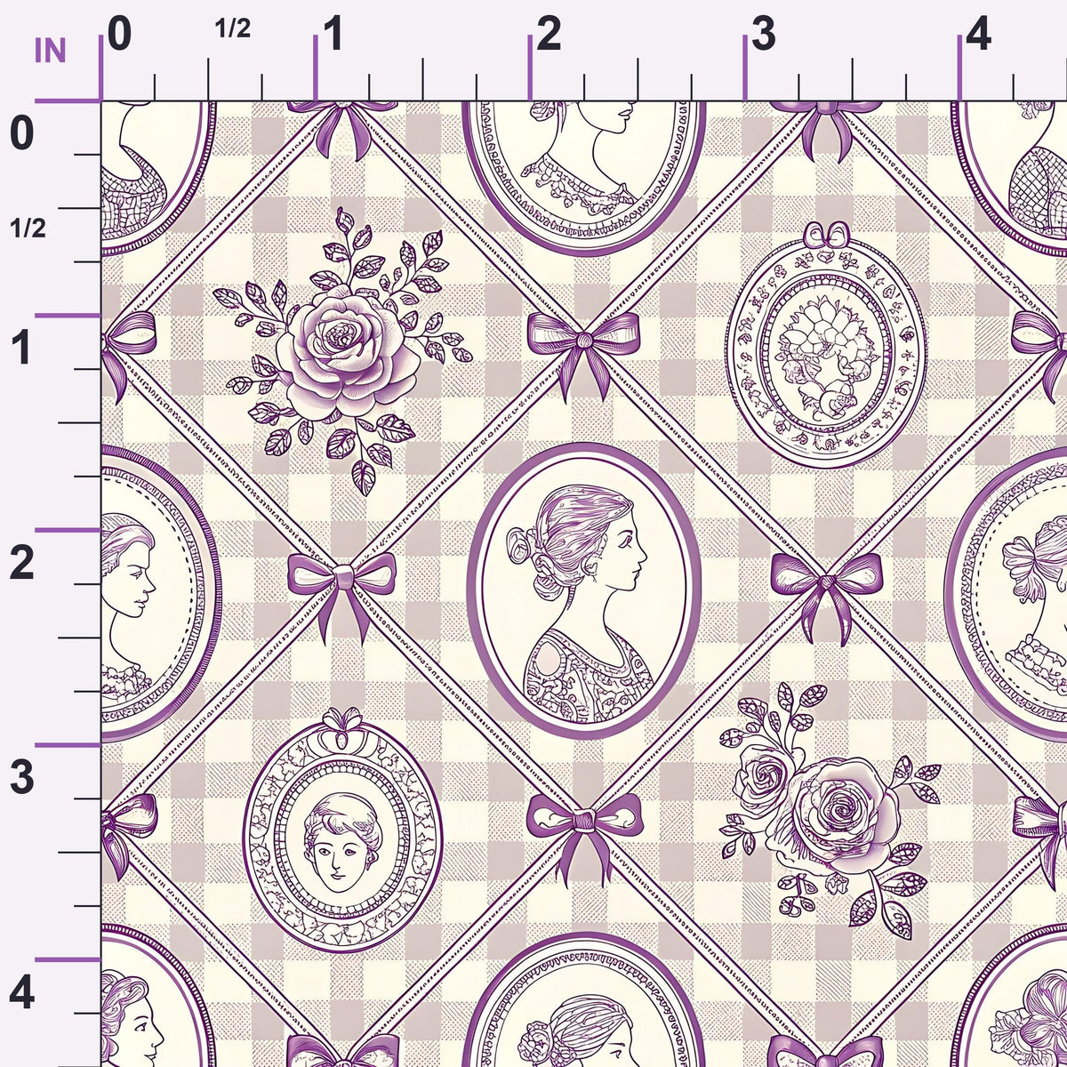 Lilac Ribbon Trellis Pattern 15 Minky Fabric