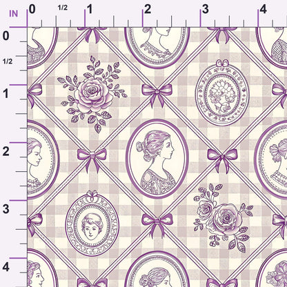 Lilac Ribbon Trellis Pattern 15 Minky Fabric