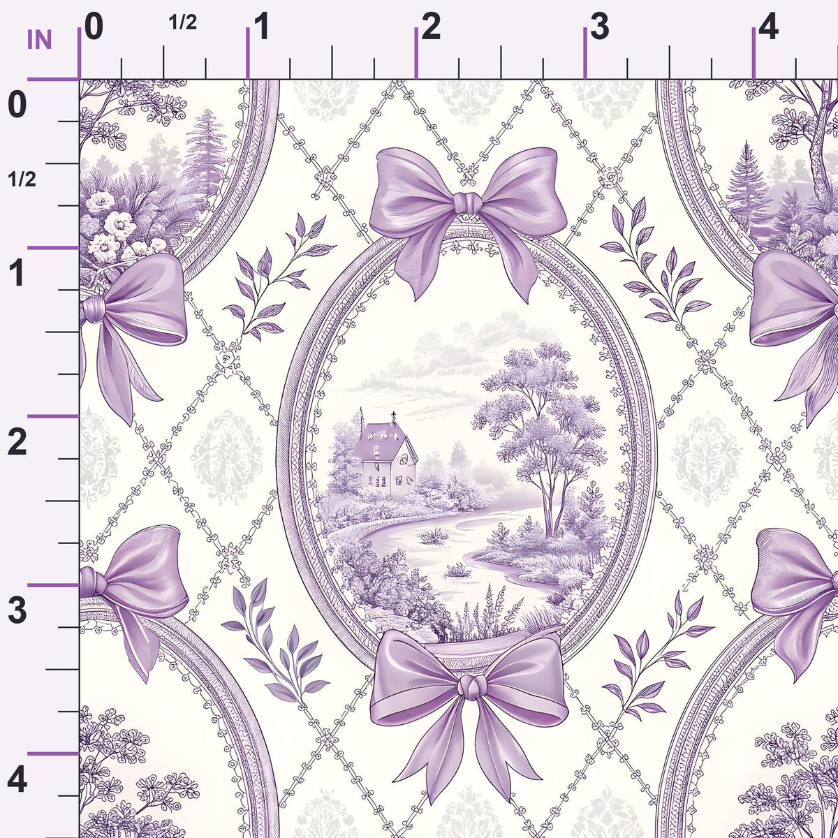 Lilac Ribbon Trellis Pattern 17 Minky Fabric