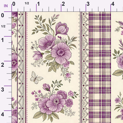 Lilac Ribbon Trellis Pattern 19 Minky Fabric