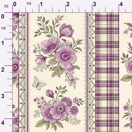 Lilac Ribbon Trellis Pattern 19 Minky Fabric