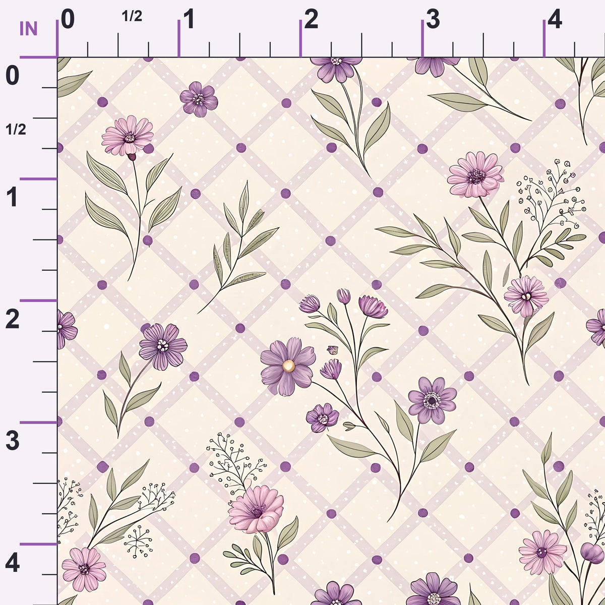 Lilac Ribbon Trellis Pattern 23 Minky Fabric