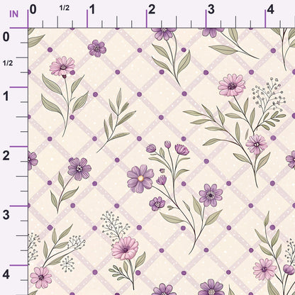 Lilac Ribbon Trellis Pattern 23 Minky Fabric