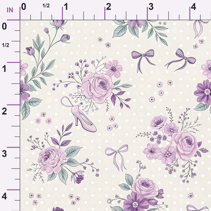 Lilac Ribbon Trellis Pattern 3 Minky Fabric