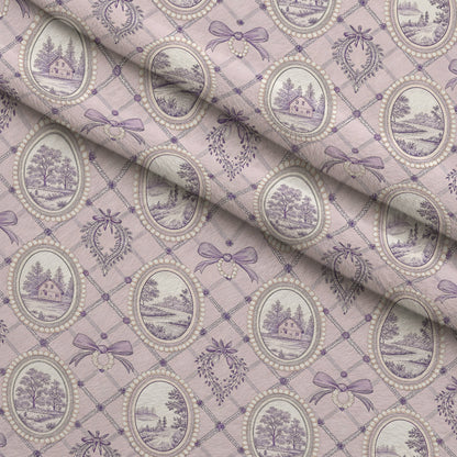 Lilac Ribbon Trellis Pattern 5 Minky Fabric